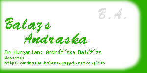 balazs andraska business card